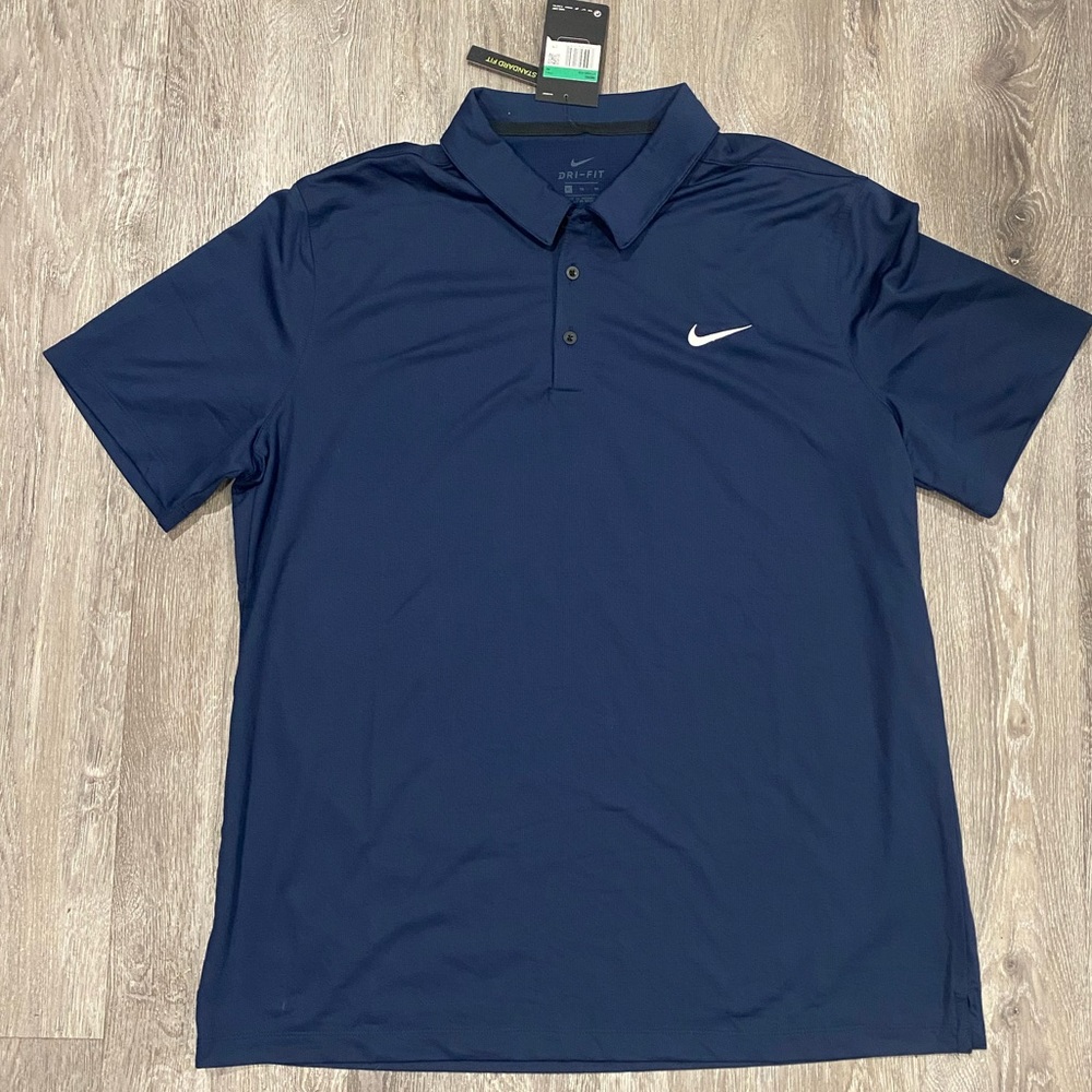 Blue Nike Dri-Fit Golf Polo